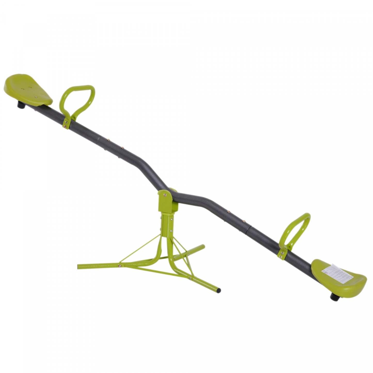 Homcom Kids Spinning Seesaw Swivel Teeter Totter Playground Equipment 360° Rotation Child Seesaw Roc|Homcom Banc Pivotant 360° Enfants Équipement Aire De Jeux Rotation Vert Et Gris