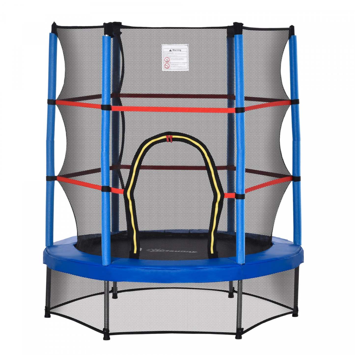 Outsunny Trampoline Φ55 Pour Enfants Avec Filet De Protection, Cadre En Acier, Intérieur Rond, Rebondisseur Âge 3 À