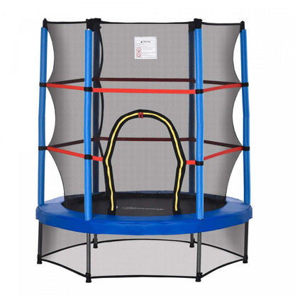 Outsunny Trampoline Φ55 Pour Enfants Avec Filet De Protection, Cadre En Acier, Intérieur Rond, Rebondisseur Âge 3 À
