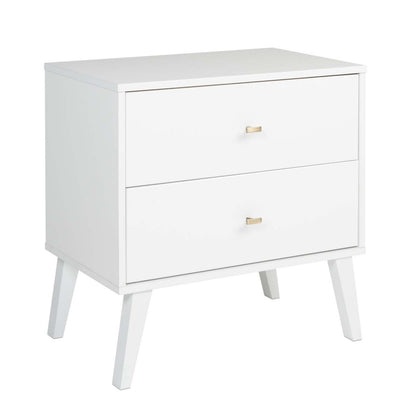 Milo 2-Drawer Nightstand - Blanc|Table de nuit Milo à 2 tiroirs - blanche