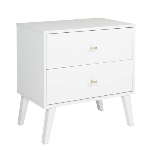 Milo 2-Drawer Nightstand - Blanc|Table de nuit Milo à 2 tiroirs - blanche
