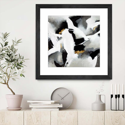 Œuvre d’art murale encadrée noire et mate « Driven To Dig In » 30 x 30