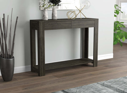 40” Console Table With 2 Drawers And Shelf - Dark Grey Sofa Table | Console de 40 po avec 2 tiroirs et tablette - table de salon gris foncé