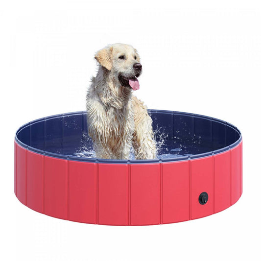 Pawhut Piscine Pour Chien Pliable Portable, Piscine Pour Animaux De Compagnie, Baignoire Pour Chiots Intérieure/Extérieure Avec Antidérapant | Pawhut D01-004rd Piscine De Bain Pour Chien Pliable Pour Animal Domestique Piscine Pour Chiot Baignoire