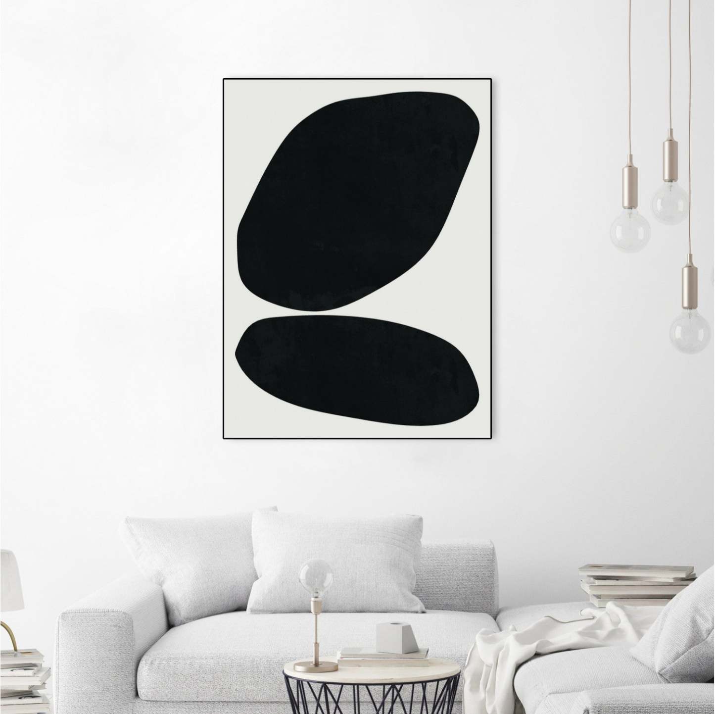Black Abstract Ii Canvas Framed Black 30x40 Wall Art|Œuvre d'art murale sur toile encadrée noire « Black Abstract Ii » 30 x 40