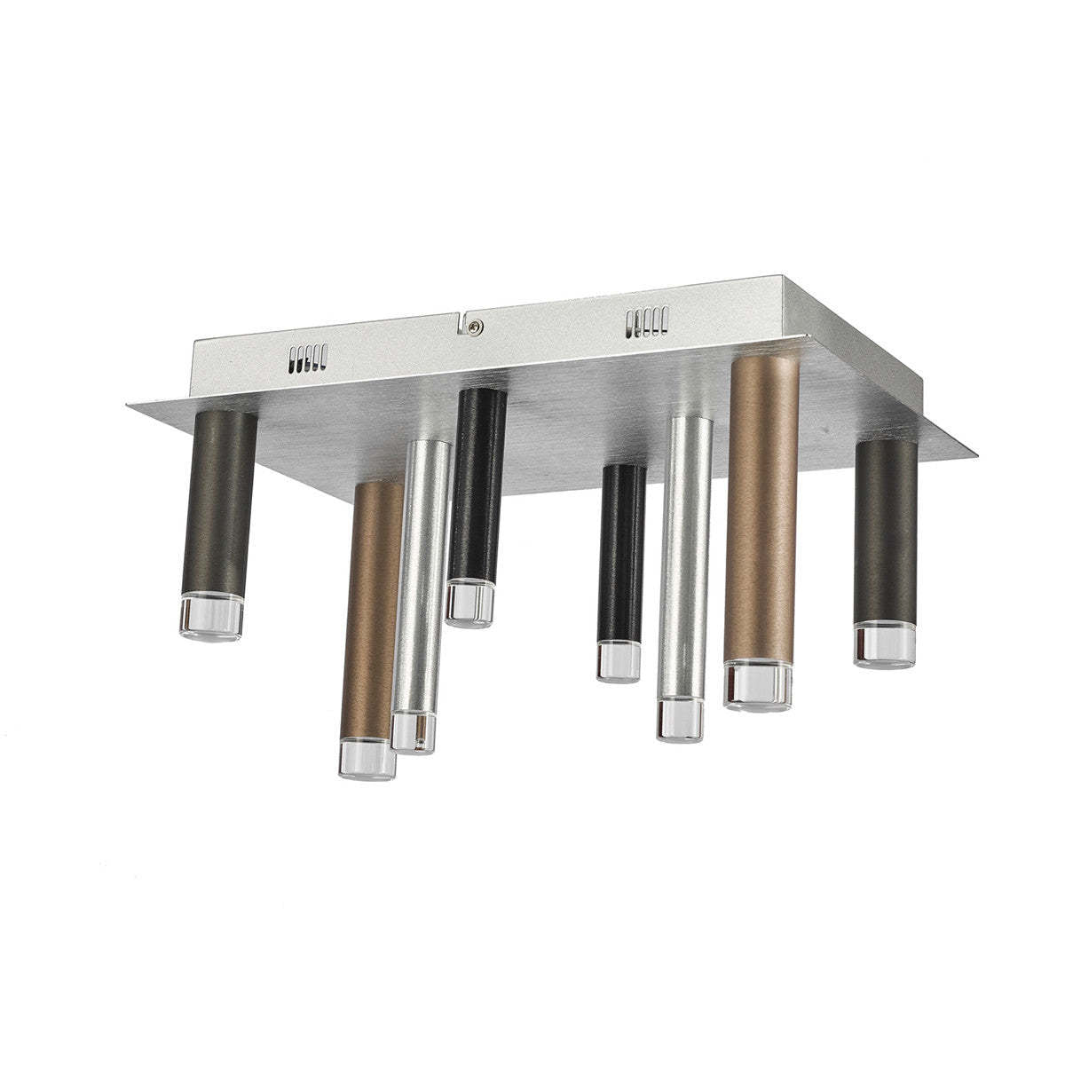 Galiano 8-Light Black, Copper and Satin Aluminum Flush Mount | Plafonnier affleuré Galiano noir, cuivre et aluminium satiné à 8 ampoules | D06H4CZ9