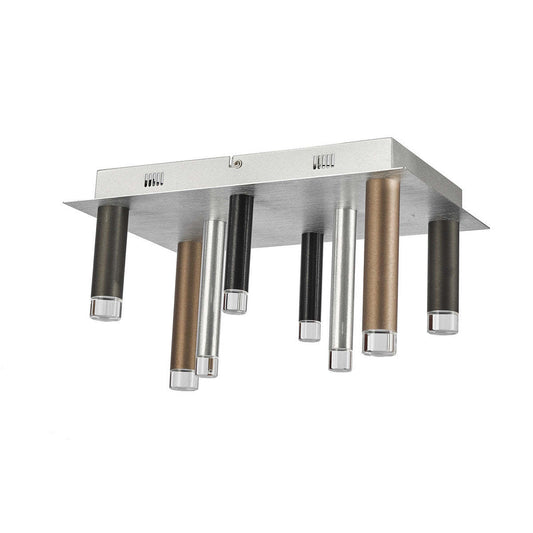 Galiano 8-Light Black, Copper and Satin Aluminum Flush Mount | Plafonnier affleuré Galiano noir, cuivre et aluminium satiné à 8 ampoules | D06H4CZ9