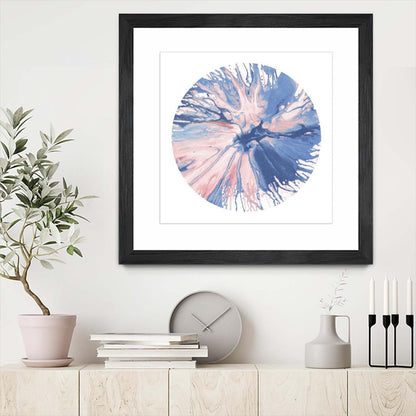 Spin Art 21 Matted and Framed Black 36x36 Wall Art|Œuvre d'art murale encadrée noire et mate « Spin Art 21 » 36 x 36