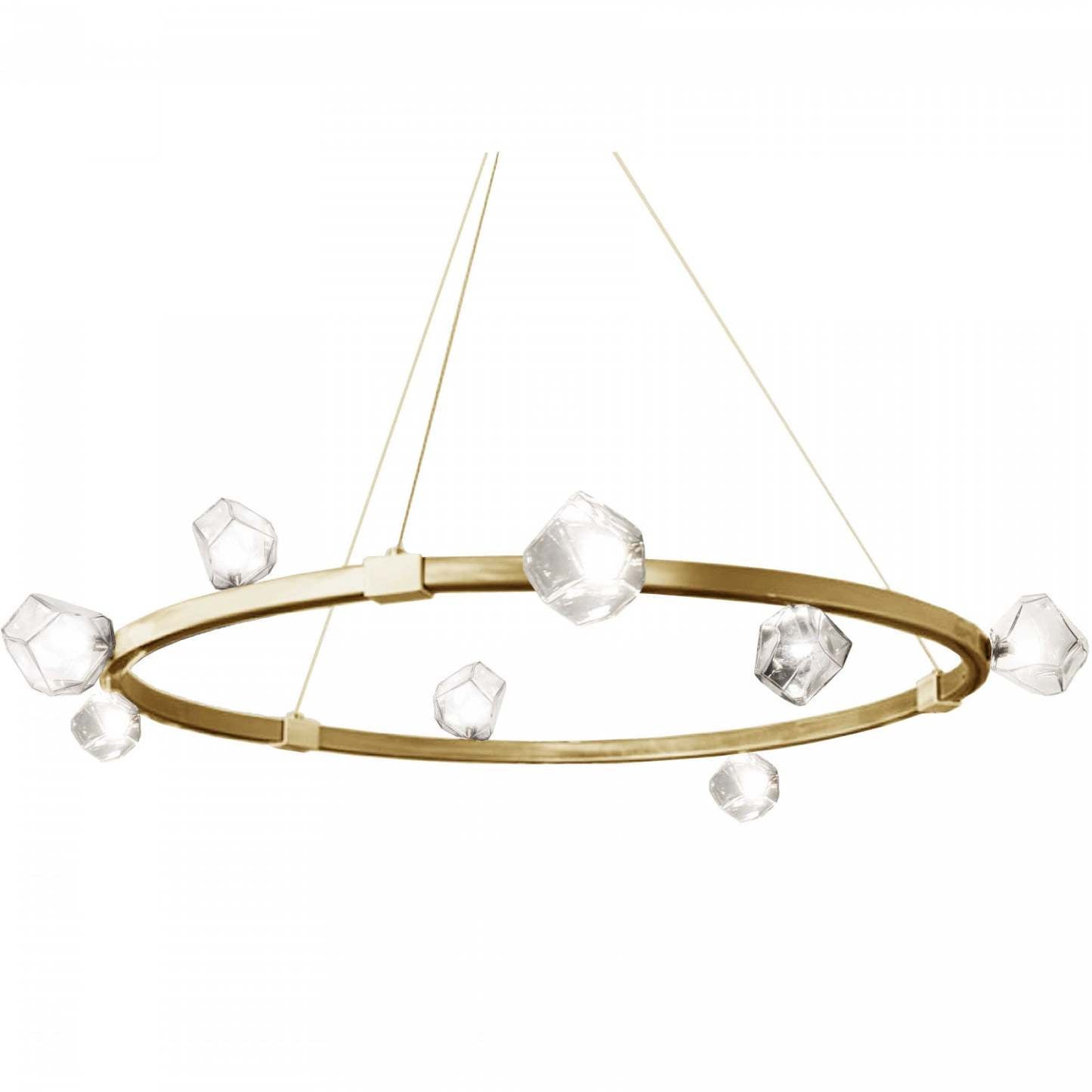 Dainolite Pearlene 12 Light Chandelier Aged Brass Clear Glass Lamp|Lustre Comet de Pearlene en verre transparent, avec fini laiton vieilli et 12 ampoules