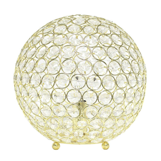 Lampe de table Elipse Elegant Designs balle de 10 po avec paillettes de cristal, dorée|D21KAO2L