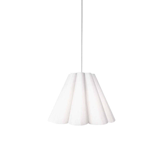 Dainolite Kendra 4 Light Pendant Small Polished Chrome Finish White Shade Lamp|Petit luminaire suspendu Kendra de Dainolite avec abat-jour blanc, fini chromé poli et 4 ampoules