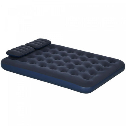 Matelas pneumatique Outsunny Queen avec 2 oreillers, lit double gonflable, bleu