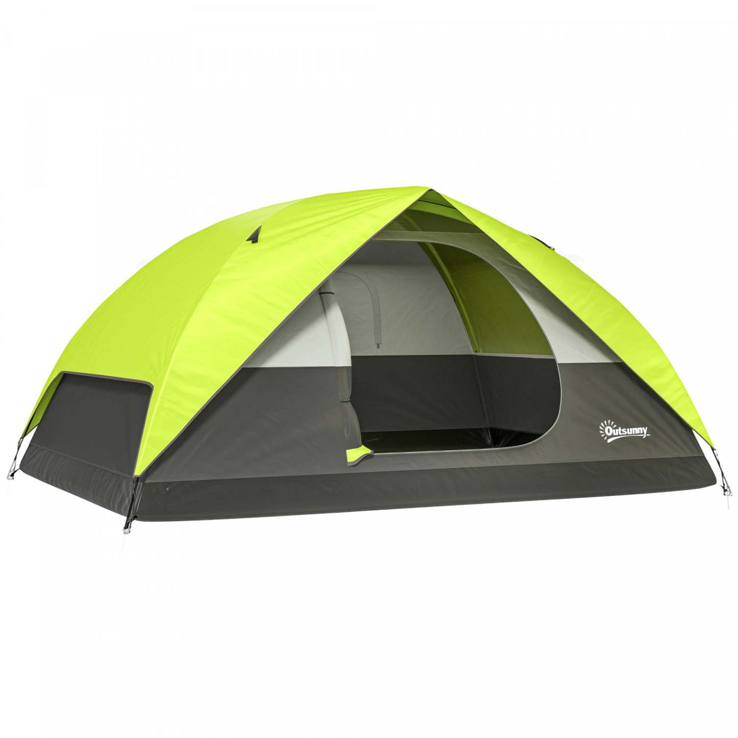 Outsunny Tente de camping pop-up 3-4 personnes, tente dôme imperméable