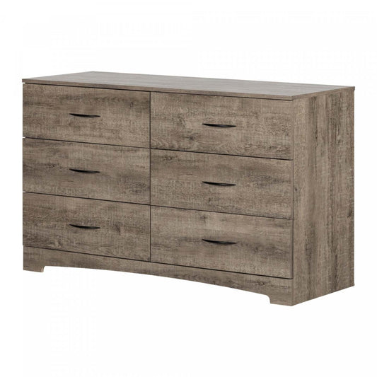 Commode Step One à 6 tiroirs - Chêne vieilli | Commode Step One à 6 tiroirs - Chêne vieilli