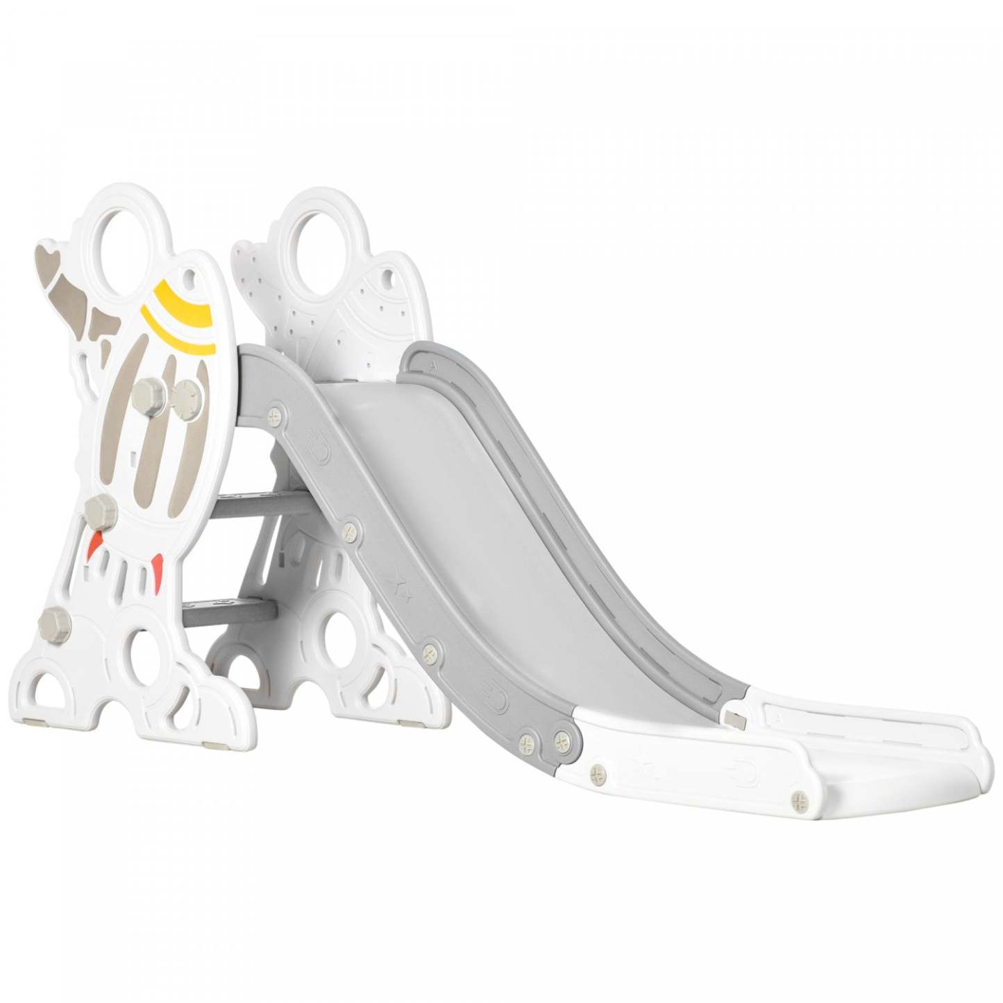 Qaba Toboggan D'interieur Pour Les Tout-petits Ages De 1,5 A 3 Ans, Thème Spatial, Ensemble De Jeu Avec Toboggan, Gris|Qaba Toddler Slide Indoor For Kids 1.5-3 Years Old, Space Theme Climber Slide Playset, Grey