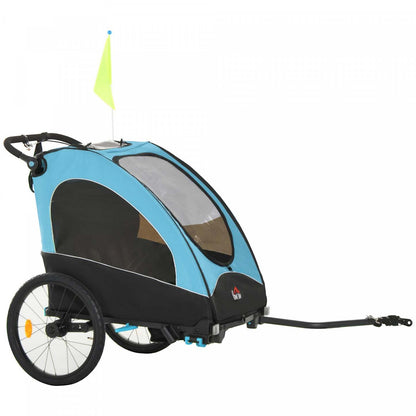 Aosom Remorque De Velo Pour Enfant 3 En1 Poussette De Jogging Pliable Poussette De Bebe 2 Places Avec Shock A