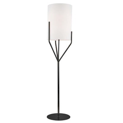 Dainolite Khloe 1 Light Floor Lamp Matte Black White Shade|Lampe à pied Khloe de Dainolite avec abat-jour blanc, fini noir mat et 1 ampoule