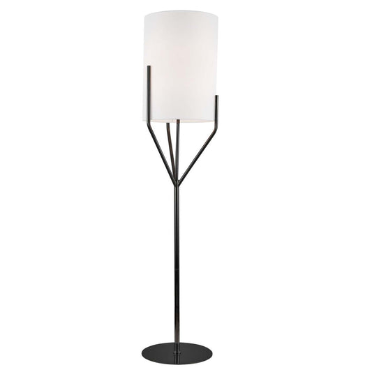 Dainolite Khloe 1 Light Floor Lamp Matte Black White Shade|Lampe à pied Khloe de Dainolite avec abat-jour blanc, fini noir mat et 1 ampoule