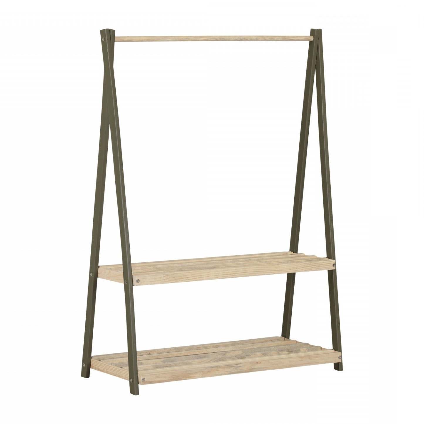 Sweedi Kids Wooden Clothes Rack - Olive Green|Portant à vêtements Sweedi en bois pour enfants - vert olive