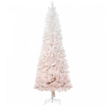 Homcom Sapin De Noël Artificiel De 6 Pieds Avec Base En Métal Rose Et Blanc|Homcom Sapin De Noël Artificiel De 6 Pieds Avec 406 Branches