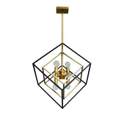 Dainolite Kappa 6 Light Pendant Vintage Bronze/Matte Black Finish Lamp|Luminaire suspendu Kappa de Dainolite avec  fini bronze rétro et noir mat, et 6 ampoules