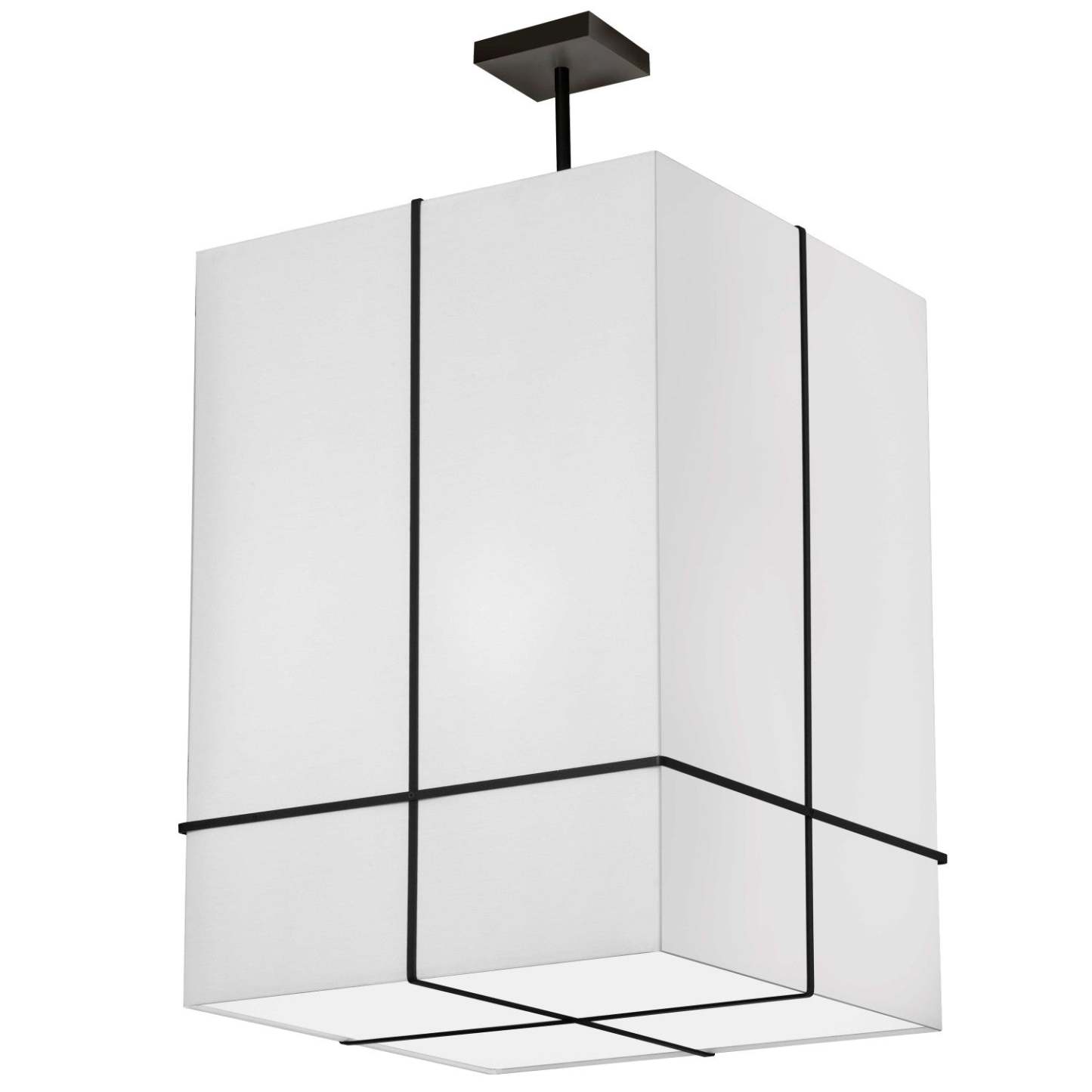 Dainolite Raquel 4 Light Incandescent Pendant Matte Black White Shade Lamp|Luminaire suspendu Raquel de Dainolite avec à abat-jour blanc, fini noir mat et 4 ampoules incandescentes