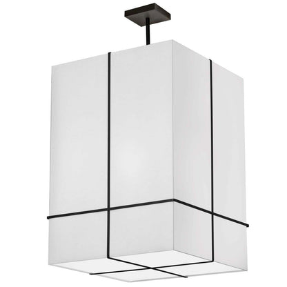 Dainolite Raquel 4 Light Incandescent Pendant Matte Black White Shade Lamp|Luminaire suspendu Raquel de Dainolite avec à abat-jour blanc, fini noir mat et 4 ampoules incandescentes