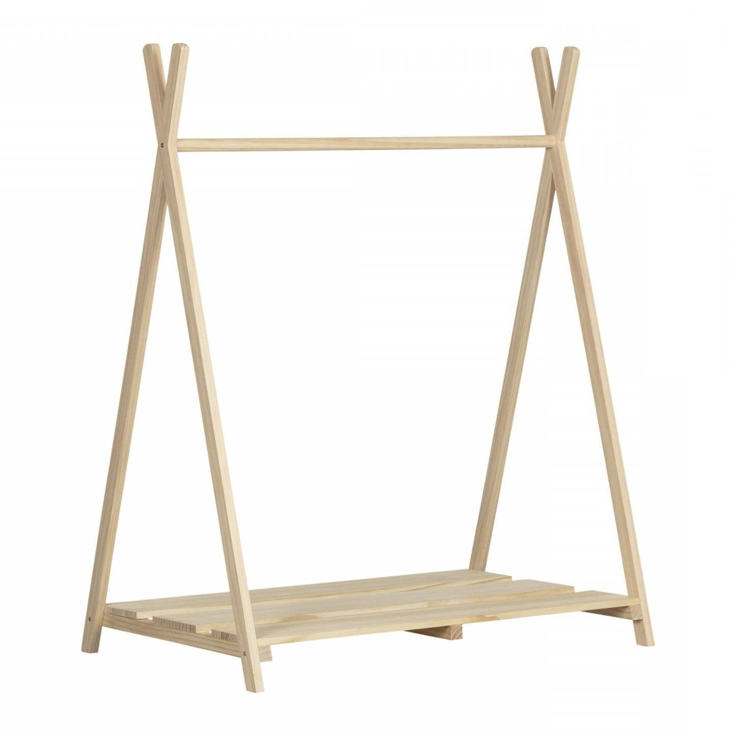 Porte-vêtements scandinave Sweedi pour enfants – Bois naturel | Sweedi Garde-robe ouverte scandinave pour enfants - Bois naturel | D83GD5IO