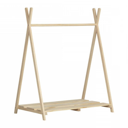 Porte-vêtements scandinave Sweedi pour enfants – Bois naturel | Sweedi Garde-robe ouverte scandinave pour enfants - Bois naturel | D83GD5IO