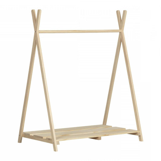 Porte-vêtements scandinave Sweedi pour enfants – Bois naturel | Sweedi Garde-robe ouverte scandinave pour enfants - Bois naturel | D83GD5IO