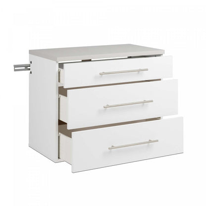 Hangups 3-Drawer Base Storage Cabinet - Blanc|Armoire de plancher HangUps à 3 tiroirs avec rangement - blanc