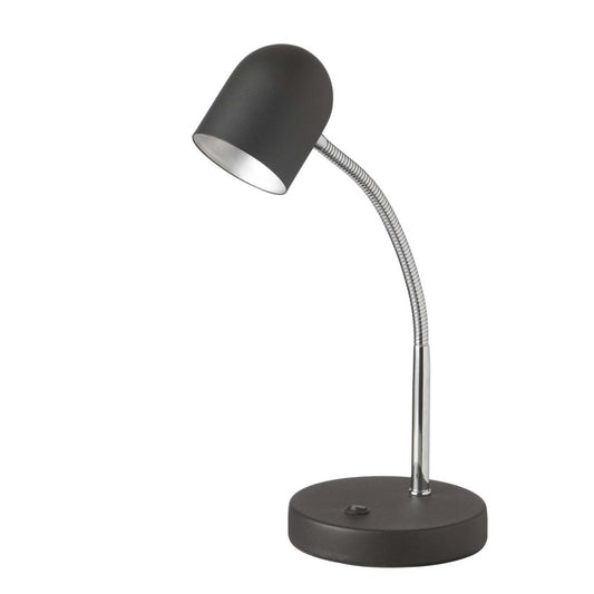 Lampe de table Dainolite 5w finition chrome poli abat-jour noir satiné|Dainolite LED Lampe de table avec abat-jour noir satiné, finition chrome poli et ampoule à DEL de 5 W