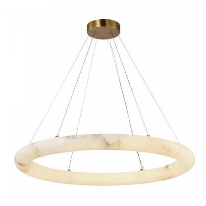 Camila Integrated Led Chandelier, Brushed Brass With White Opal Glassware Lamp | Lustre A Del Integrees Ace, Laiton Brosse Avec Verre Blanc Opalise
