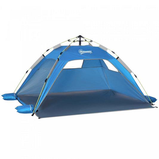 Outsunny 1-2 Personne Pop Up Tente, Abri De Soleil Exterieur, Bleu Ciel