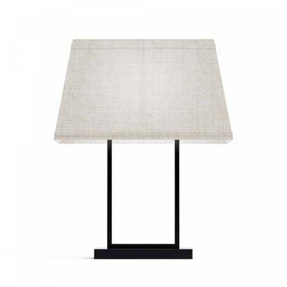 22 Lampe de table rectangulaire moderne noire avec abat-jour en tissu | Lampe de table rectangulaire moderne noire de 22 po avec abat-jour en tissu