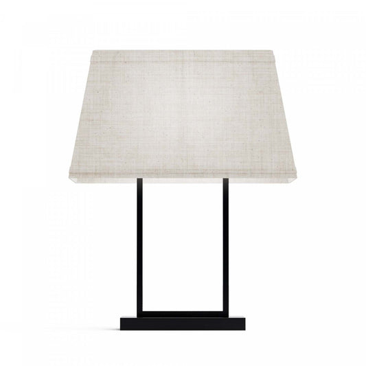 22 Lampe de table rectangulaire moderne noire avec abat-jour en tissu | Lampe de table rectangulaire moderne noire de 22 po avec abat-jour en tissu