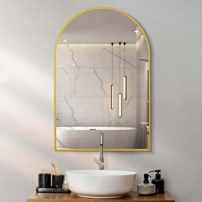 Miroir architectural artisanal Arcus 24 X 36 - Or|Miroir architectural Arcus 24 po x 36 po fabriqué à la main - doré