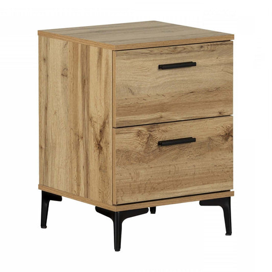 Musano 2-Drawer Nightstand - Chêne Nordik|Table de nuit Musano à 2 tiroirs - chêne nordique