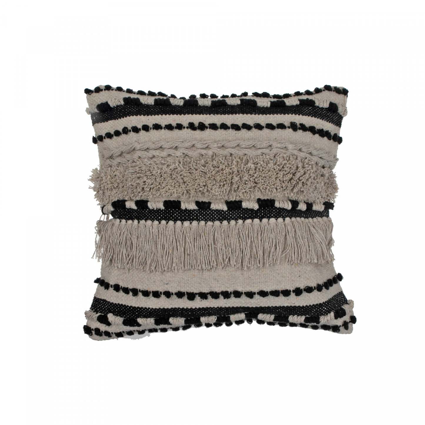 Cotton Handwoven Cushion Tousle - Set of 2 Cushions|Coussin ébouriffé en coton tissé à la main - ensemble de 2 coussins