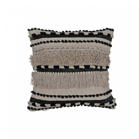 Cotton Handwoven Cushion Tousle - Set of 2 Cushions|Coussin ébouriffé en coton tissé à la main - ensemble de 2 coussins