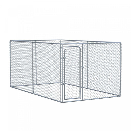 Pawhut 99 Mq. Fort. Parc pour chien extérieur, Walk-in Dog Run Chenil Exercice Pour Chiot Avec Cadre En Acier