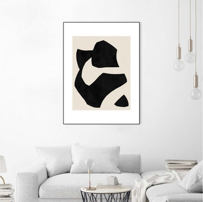 Œuvre d'art murale sur toile encadrée noire « Untilted » 24 x 32