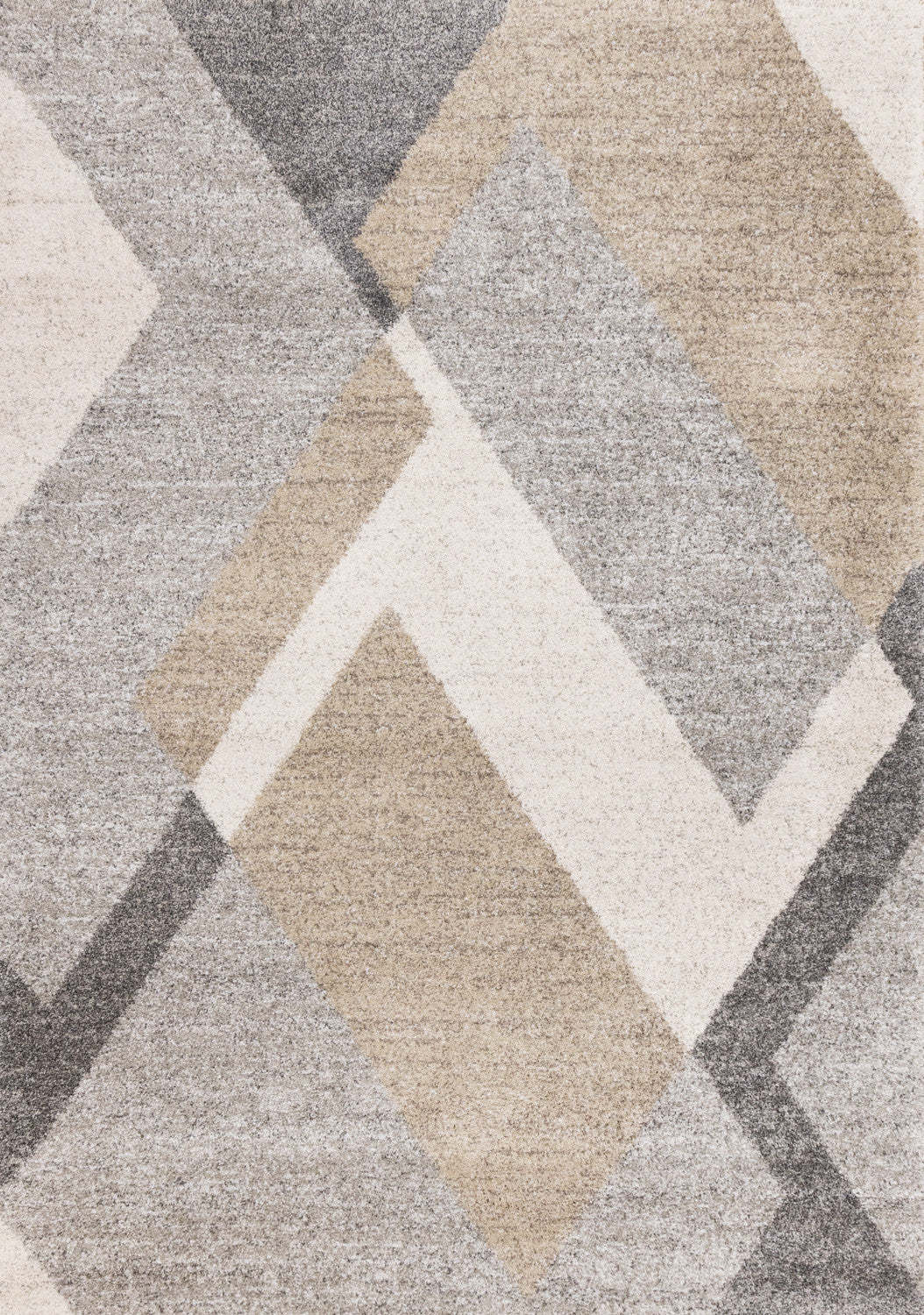 Maverick White Beige Grey Modern Plush Area Rug - 5'3 x 7'7|Carpette moelleuse moderne Maverick blanche, beige et grise - 5 pi 3 po x 7 pi 7 po