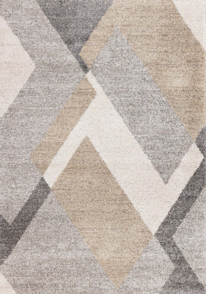 Maverick White Beige Grey Modern Plush Area Rug - 5'3 x 7'7|Carpette moelleuse moderne Maverick blanche, beige et grise - 5 pi 3 po x 7 pi 7 po