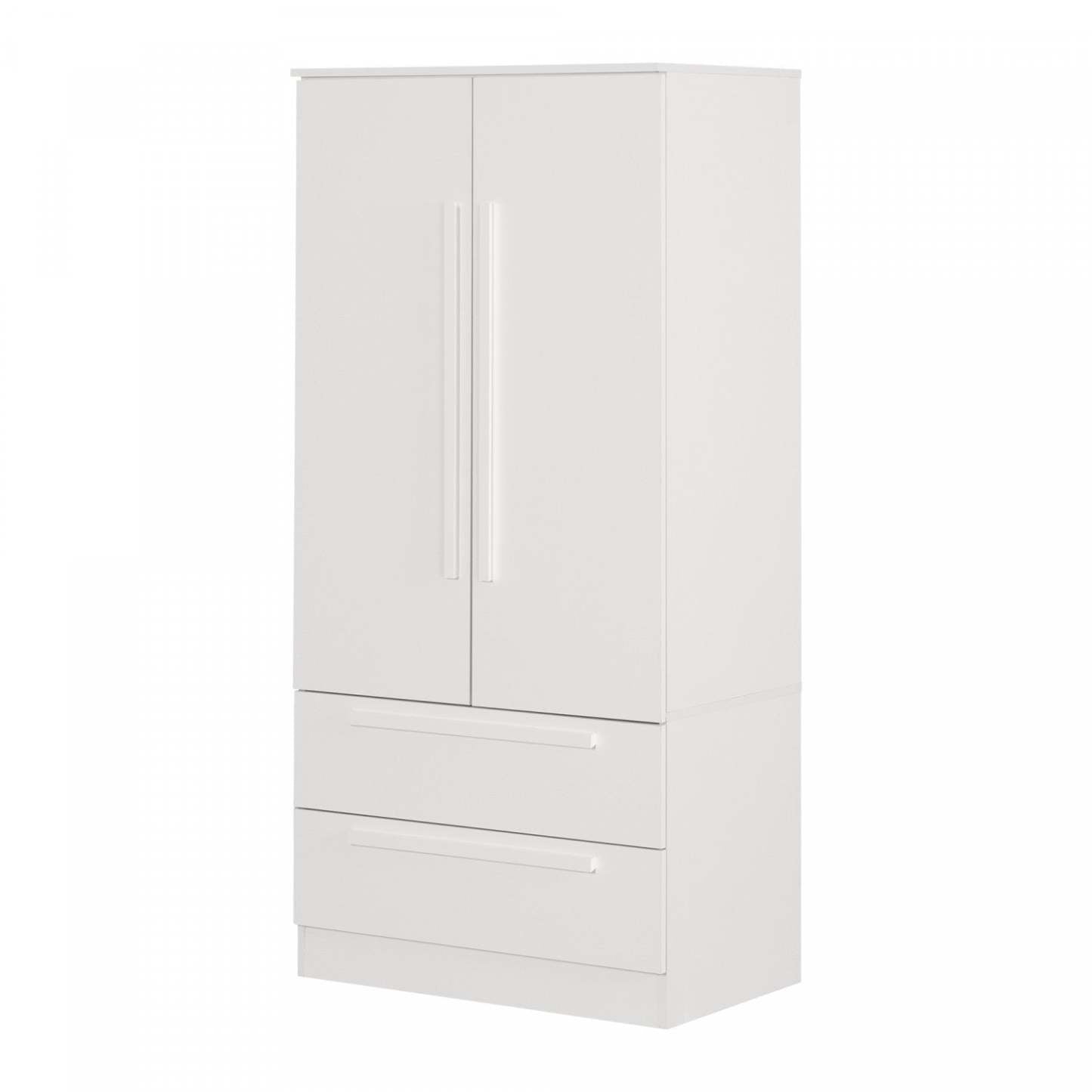 Armoire-penderie Acapella avec portes et tiroirs - Blanc pur | Acapella Armoire Penderie Avec Portes Et Tiroir - Blanc Solide