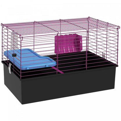 Pawhut 28 L Rabbit Cage, Large Guinea Pig Cage Small Animal Cage With Water Bottle, Food Dish, Plat|Pawhut Cage Pour Petits Animaux De 18.5, Cage Pour Cochon D'inde Avec Bouteille D'eau, Plat De Nour