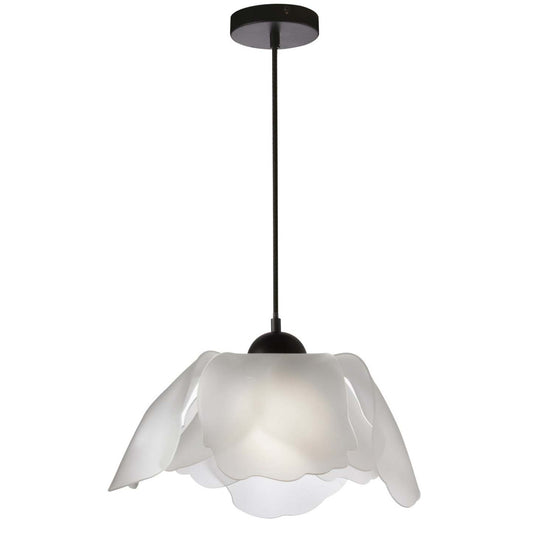 Dainolite Passion 1 Light Pendant Matte Black Frosted Acrylique Diffuseur Lampe|Luminaire suspendu Passion de Dainolite en acrylique noir givré qui diffuse la lumière, avec fini noir mat et 1 ampoule