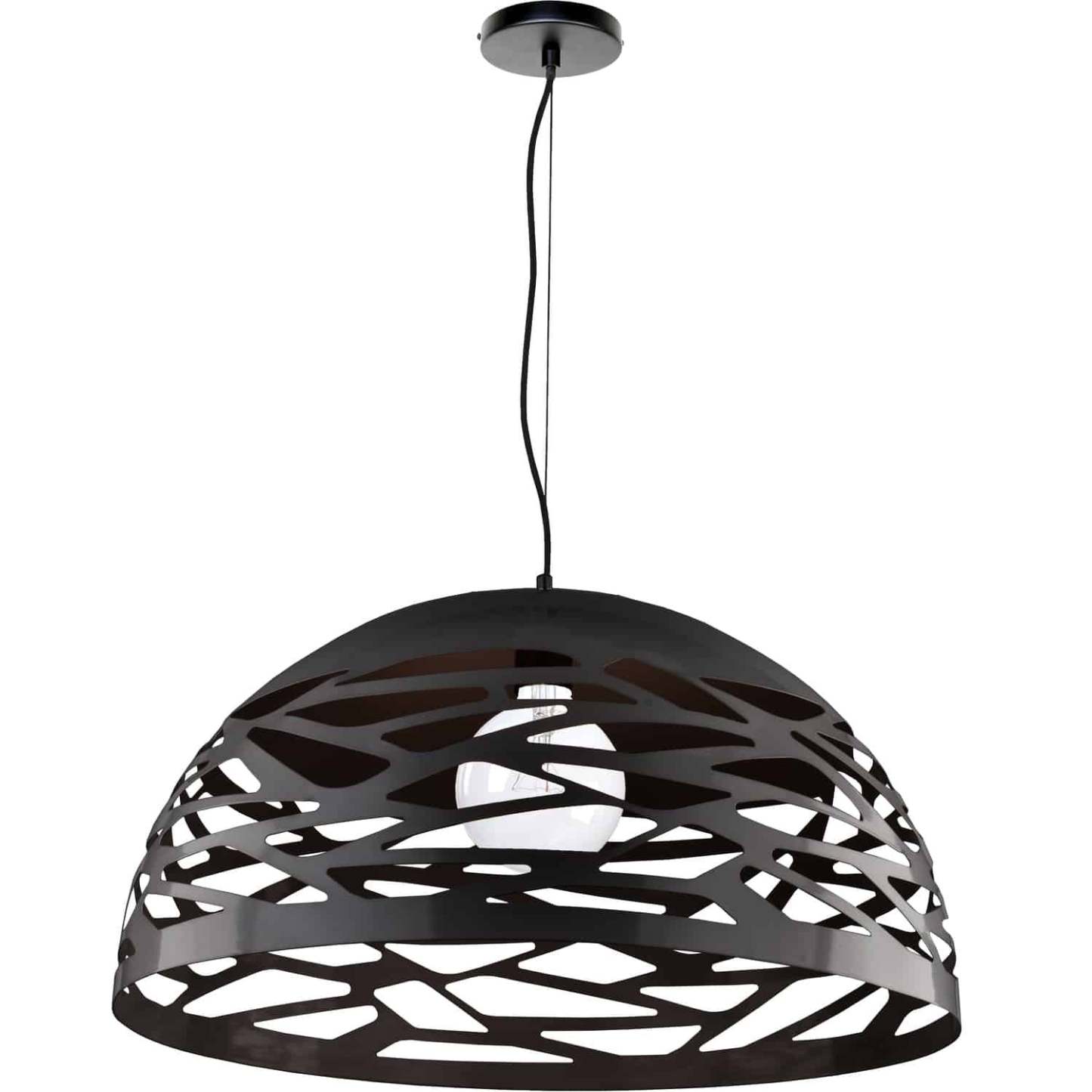 Dainolite Coral 1 Light Pendant 20 Dia Matte Black Finish Lamp|Luminaire suspendu Coral de Dainolite de 20 po de diamètre, avec fini noir mat et 1 ampoule