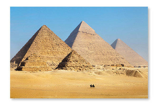 Vue des pyramides près du Caire, cadre mural et panneau en tissu 16 x 24 po | Vue des pyramides près du Caire 16 po x 24 po : Cadre d'art mural et panneau en tissu | D44GNW8E