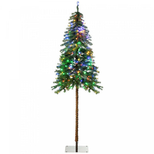 Homcom 6' Slim Pencil Artificial Snow Christmas Tree With Led Lights|Homcom 6' Sapin De Noël Artificiel Enneigé Avec Lumières Led